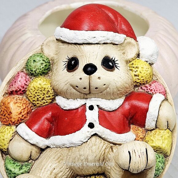 Vtg Dona's Mold Inc. Bear Sugar Gum Drops Trinket Box Candy Dish Christmas Decor - Picture 2 of 12